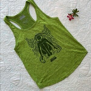 BRAIZE | Women’s Vibrant Lime Green Graphic Tank Top Size Small